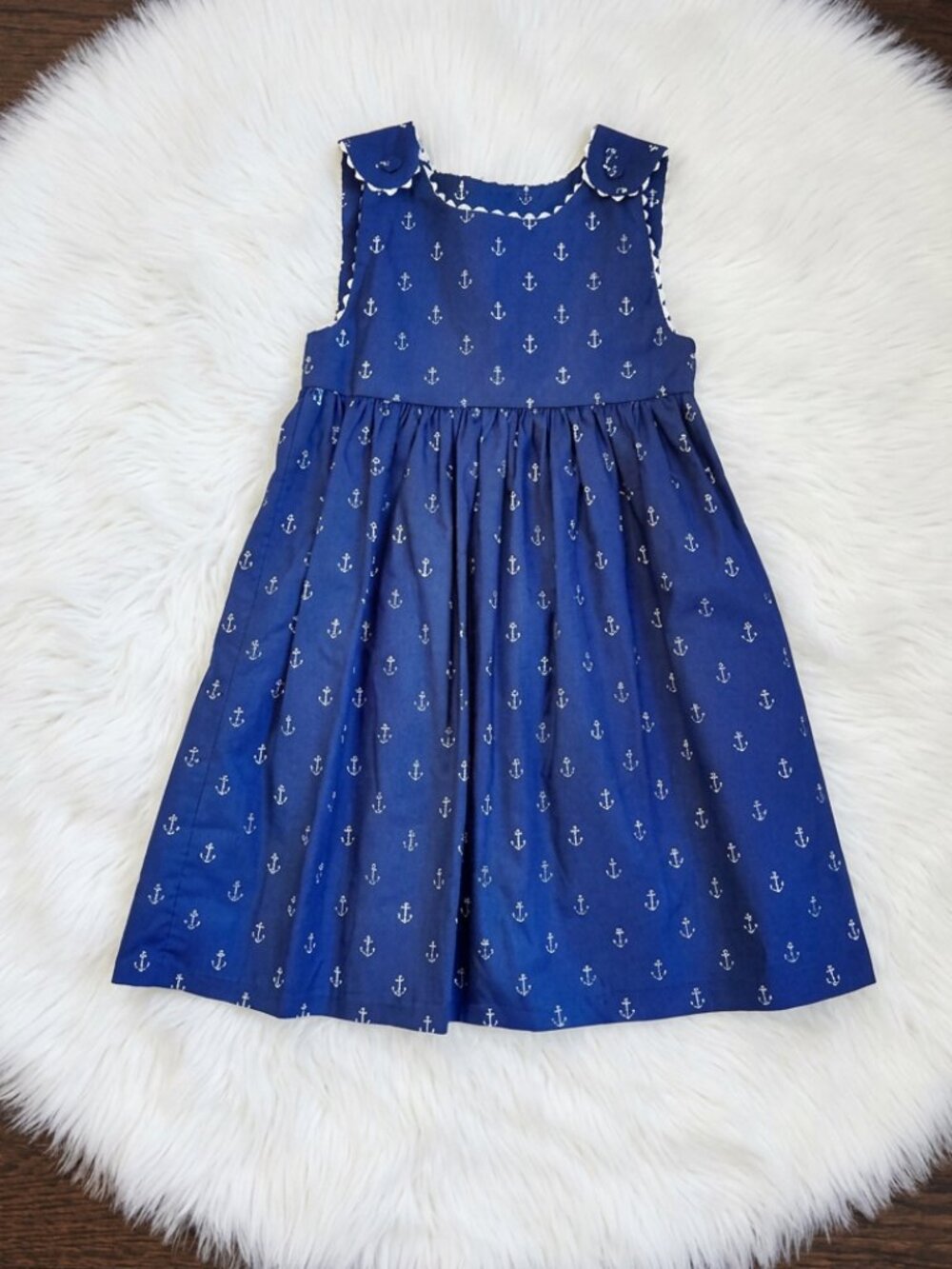 NWT Princess Linens Navy Blue Anchor Dress Size 6